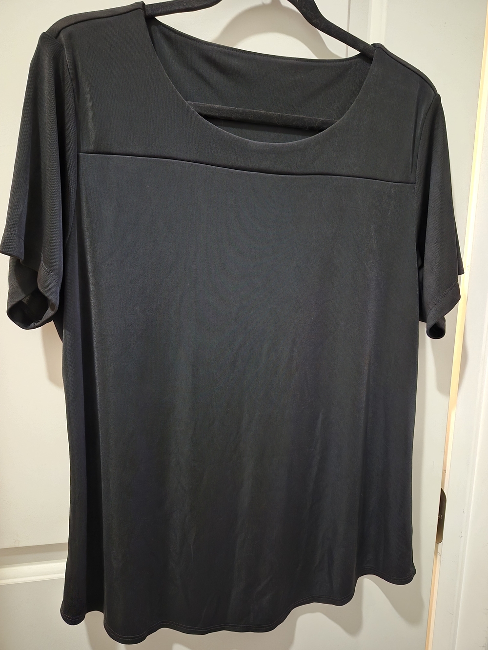 Doncaster Black Short Sleeve Scoop Neck Top